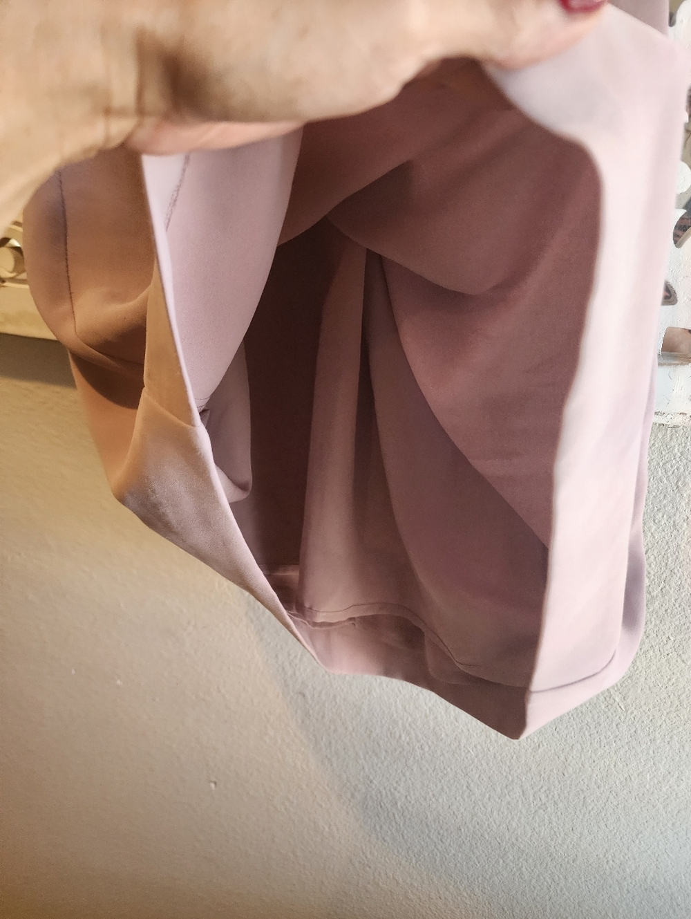Babaton Blush Pink Sleeveless Mini Dress Faux Wrap Side Zipper Work Attire Sz 4 - Picture 11 of 16